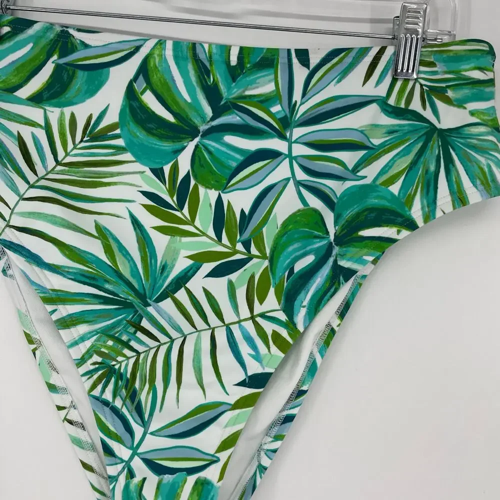 Shade & Shore Palm Leaf Bikini Bottom Size XL